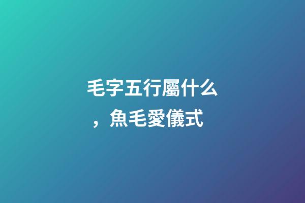毛字五行屬什么，魚毛愛儀式 (東加豆)-第1張-觀點-玄機派